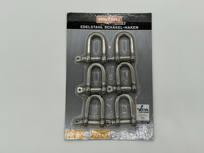 Powerfix Profi Edelstahl Schäkel-Haken 8mm 6 Stück 625kg VPA zertifiziert