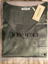 Ekouaer Silk Pajama for Women Short Sleeve Satin Pj Set Two Piece L Green