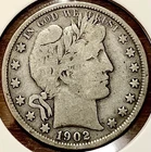 1902 Philadelphia Mint Silver Barber Half Dollar