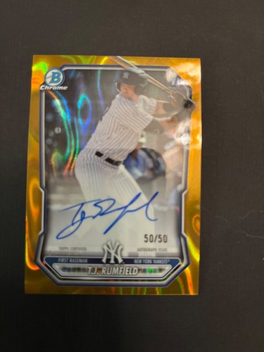T.J. Rumfield [Gold Lava Refractor] #CPA-TR 2026 Bowman Chrome Prospect Autograph card