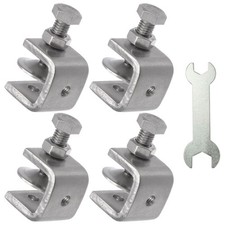 Stainless Steel C Clamps, Mini Tiger Clamp Set 0.79 in / 20mm (4 Pcs), Silver 