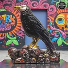 Potluck Bullion 2.8 oz .999 1/1 Custom Enameled Silver 'Raven' Bar #06/10 + COA