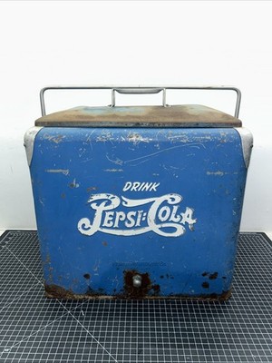 1950s Blue PEPSI COLA Vintage Metal Ice Chest Cooler As Found | eBay