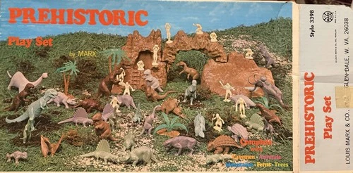 Marx Prehistoric Play Set Style 3398 Vintage 1971 Dinosaur Figures Plastic