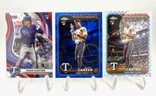 EVAN CARTER RC 3 CARD LOT Bowmans best, Topps Chrome Update/ Update Sapphire
