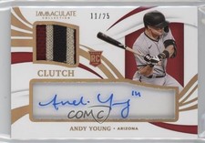 2021 Immaculate Clearly Clutch Rookie Materials Gold 11/25 Andy Young Auto 0ji1