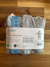 Carters Zip-Up 1 Piece Jumpsuit, gray, 9 mo, never used with tags