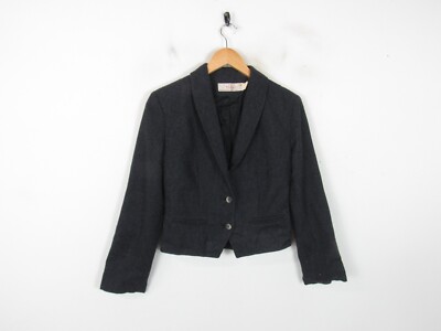 Vintage Young Pendleton dunkelgrau einfarbig 100 % Schurwolle Blazer Jacke Größe 5-6 Jahre