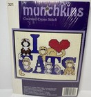 Counted Cross Stitch Kits I Love Cats #321 new in package 5" x7" Munchkins Small