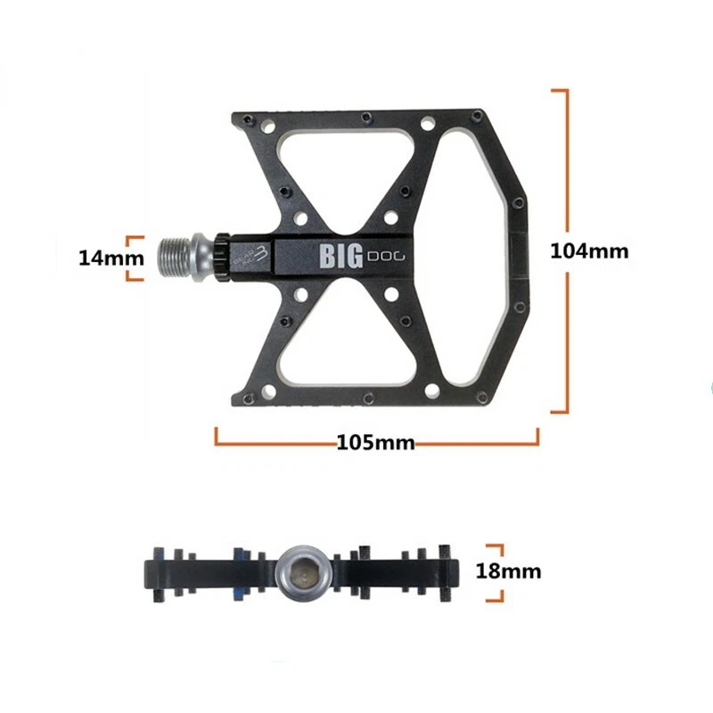Pedal de bicicleta SHANMASHI rodamiento de aluminio pedales planos/plataforma antideslizantes 9/16"" Foto 4 de 4