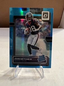 2022 Donruss Optic John Metchie III Rated Rookie Aqua Prizm /299 #217 RC Texans