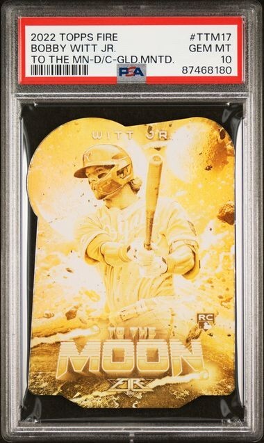 2022 Topps Fire To The Moon #TTM-17 BOBBY WITT JR. RC Die-Cut Gold Minted PSA 10