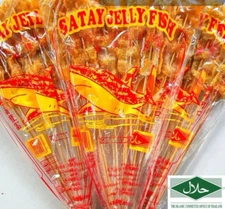 5 Pack Satay Jellyfish Stick 8 Skewers Fusion Seafood Traditional Snack Halal