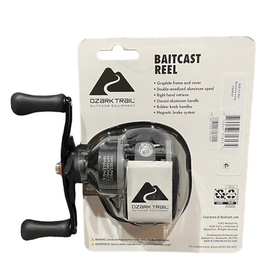 Ozark Trail OTX Baitcast Fishing Reel 7.0:1 Ratio; 8 Bearing Black