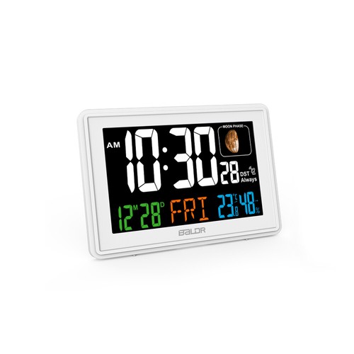 BALDR Radio Controlled Alarm Clock Large Display with Time Calender Temperature - Picture 35 of 36