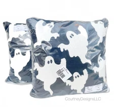 New CXL Christian Lacroix Home Halloween Ghosts Black 18" Throw Pillow- Set of 2