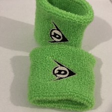 RARE Vintage NEON Green Dunlop Wristbands Pair 