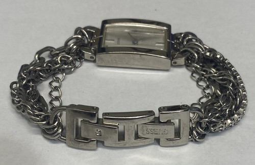 Orologio Donna Indovina Catena Maglia Bracciale Tono Argento Nuova Batteria Ottimo Cond - Foto 3 di 7