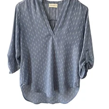 The Nines Blue Anstract Blouse Size S