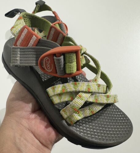 Chaco Girl’s Sandals Green/Orange Size 10 - Picture 1 of 7