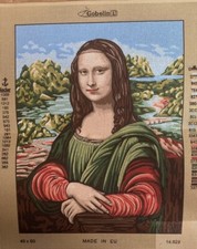 Printed needlepoint Tapestry Canvas Only 50x60cm Gobelin Mona Lisa