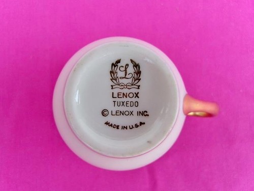 LENOX *SMOKING* DEMITASSE TASSE TASSE & UNTERTASSE UNBENUTZTER GOLDRÜCKENSTEMPEL - Bild 5 von 6