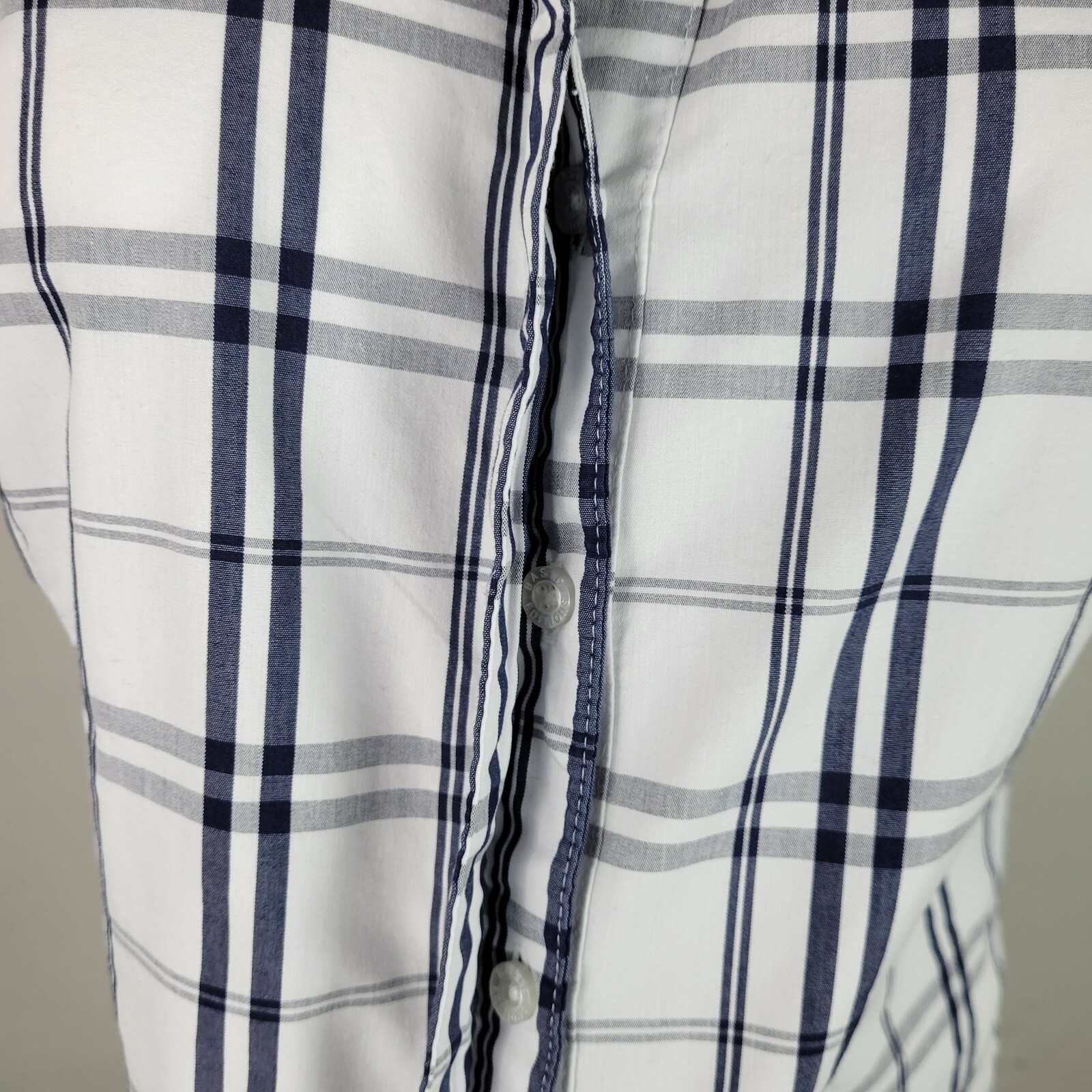 Basic Editions White Plaid Hidden Button Panel Co… - image 3