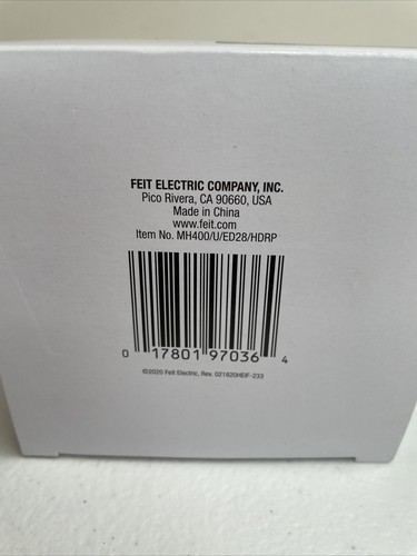 Feit Electric 400-Watt ED28 Shape "Clear" Metal Halide Probe Start. NWB. - Picture 3 of 4