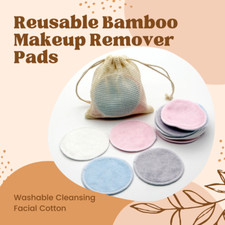 Reusable Bamboo Makeup Remover Pads 12pcs/pack Washable Cleansing Facial Cotton