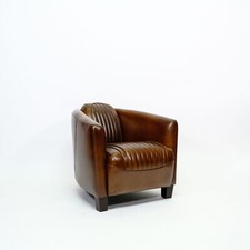 Fauteuil de Club Bernard Cuir Salon Fumoir Mancave Relax Cheminée Cigare Vintage