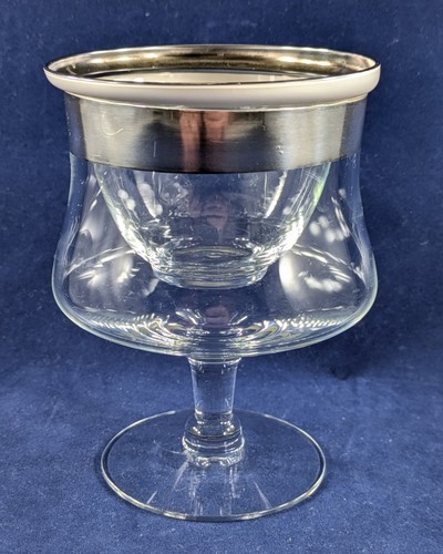 Dorothy Thorpe Silver Band Footed 2 Piece Shrimp Cocktail Icer Glasses, Set of 5 - Picture 2 of 4