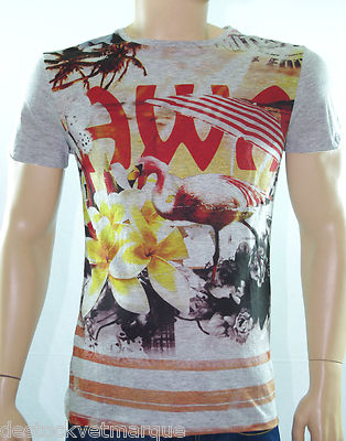 DESIGUAL Herren T-Shirt ELOY grau Vigore 41T1416 Kragen 2042