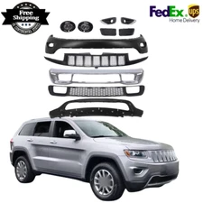 Front Bumper Cover Kit with Fog Lights Fit For 2014-2015 Jeep Grand Cherokee