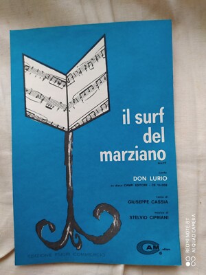 DON LURIO ''IL SURF DEL MARTZIANO'' - VINTAGE SINGLE SCORE (1965) - ED. ''CAM''