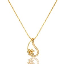 18K Gold Plated 925 Sterling Silver Peridot White Topaz Pendant Necklace Jewelry