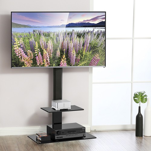 23"-100" Swivel Tilt Mobile TV Cart Rolling Height Adjust TV Trolley Floor Stand - Picture 25 of 128