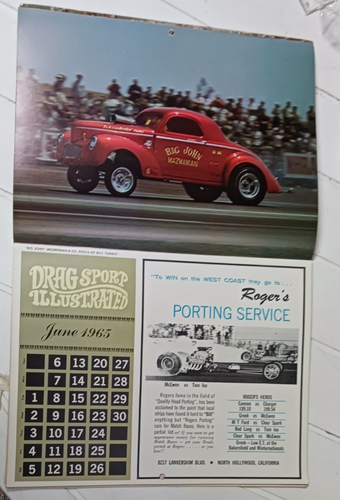 1965 Drag Sport Illustrated Pictorial Calendar CONNIE KALITTA BIG JOHN MAZMANIAN - Imagen 8 de 15
