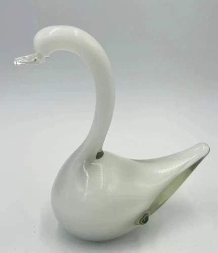 Armando Jacobino OY KUMELA Finland MCM Signed Swan Art Glass READ