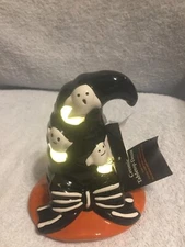 Halloween Witche's Hat With Ghosts Light Up Tabletop Decor New With Tag
