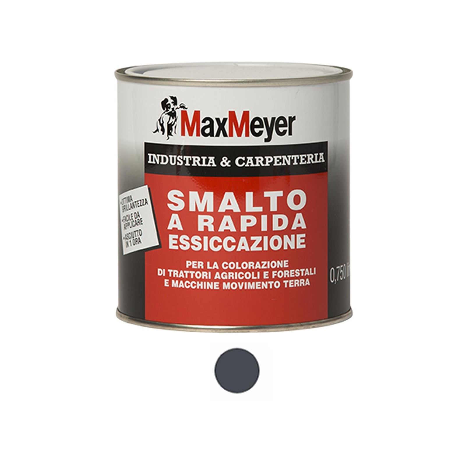 SMALTO RAPIDA ESSICCAZIONE MAX MEYER GRIGIO GRAFITE RAL 7024 Lt 0,75