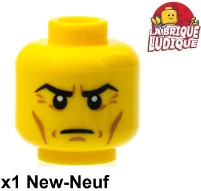 LEGO 1x Minifig Kopf Wut Angry Ride Chin Dimple Crow's Feet 3626pb1248