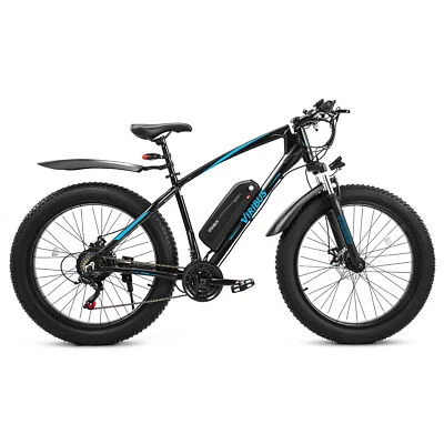 VIRIBUS Electric Mountain Fat Tire Bike 26" E Bicycle 48v