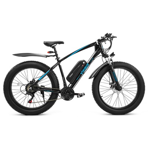 VIRIBUS Electric Mountain Fat Tire Bike 26" E Bicycle 48v
