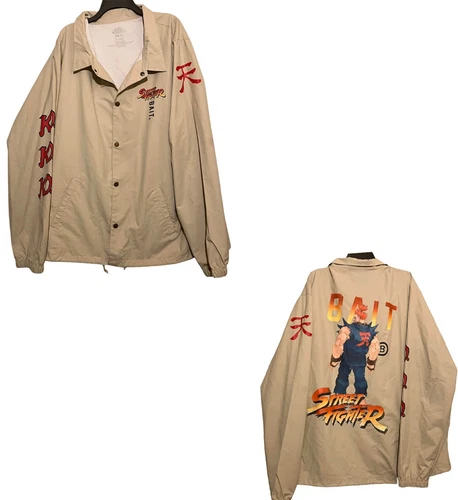 BAIT x Street Fighter Akuma Stance Coach Jacket Sz 3XL Snap Closure Capcom Gouki - product listing photo