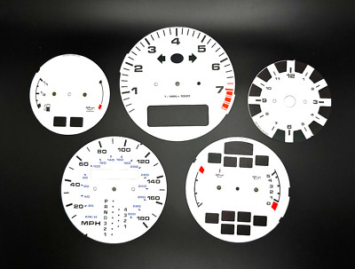 PORSCHE 964 993-TECHART-GAUGE FACE PLATES DIALS SPEEDOMETER MPH CLUSTER OVERLAY