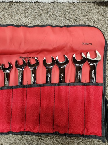 Snap-on™6 thru 19 mm 12-point box Short Combination Wrench Set OEXSM714K•New! - Picture 3 of 3