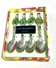 Wild Eye Designs Set of 4 Spoons Cynthia Rowley Handcrafted Tableware Beaded