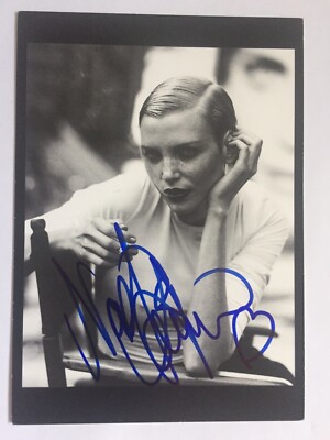 Nadja Auermann signiert Mode Karte Original Signatur Unterschrift Autogramm