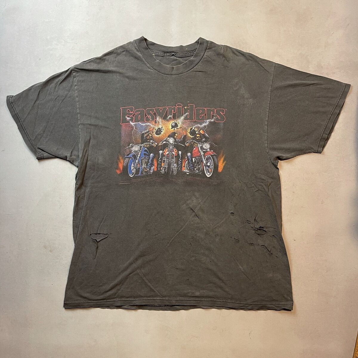Vintage Easyriders Motorcycle Tee Shirt 90's Thrashed Vintage Easyriders Motorcycle Tee Shirt 90's Thrashed