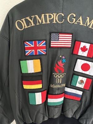 Vintage 1996 Atlanta Olympic Games American Toons Leather Jacket
